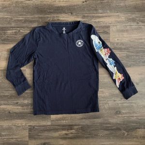 Boys M || Converse Navy Blue Graphic Longsleeve